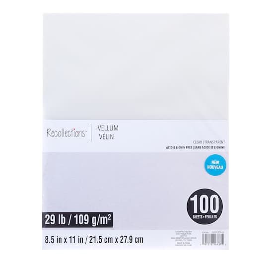 Clear 8.5" x 11" Vellum Paper by Recollections™, 100 Sheets